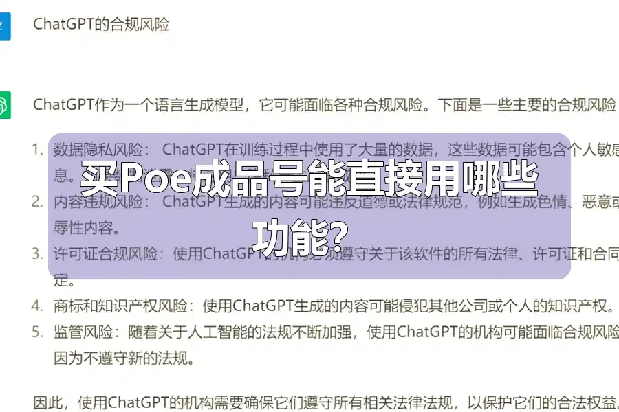买Poe成品号能直接用哪些功能？